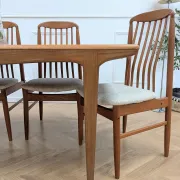 Scandinavian teak dining table with extensions