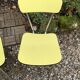 Yellow Formica chairs with compass legs, 1950s
