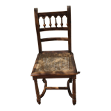 Chaise ancienne en bois Henri II assise en cannage