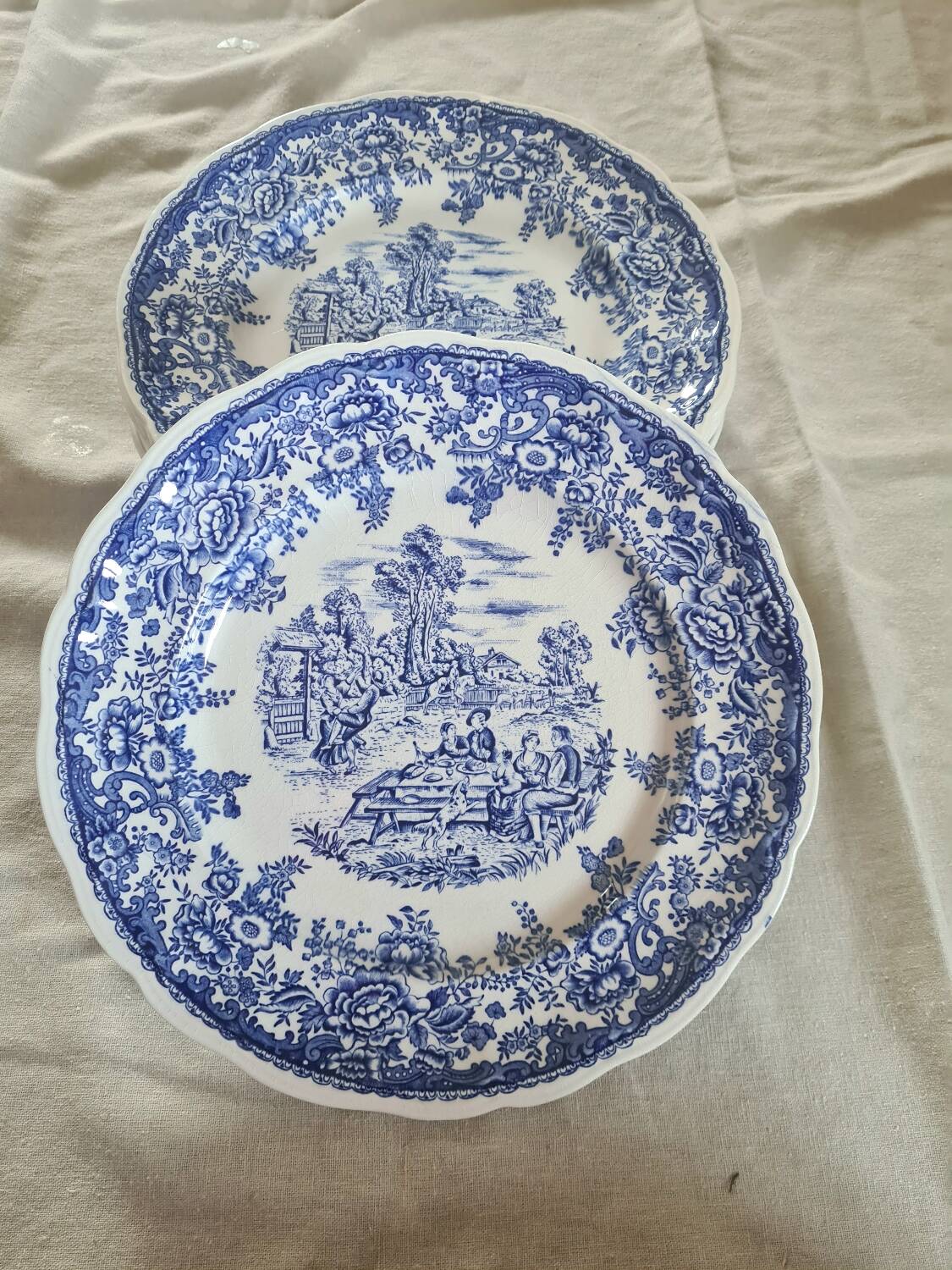 Lunéville blue English dinner plates