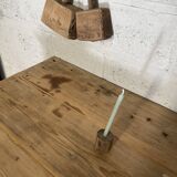 farmhouse table with black base