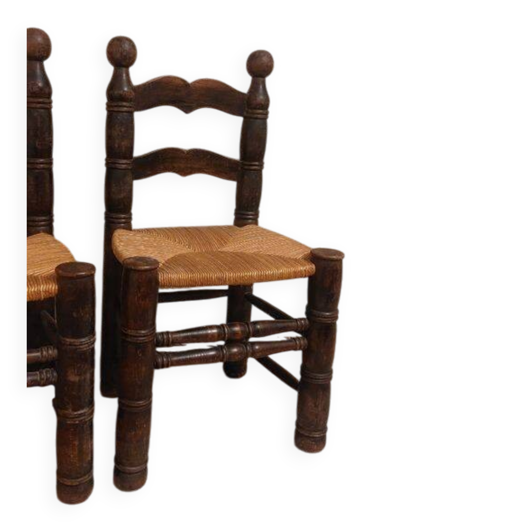 Paire de chaises brutalistes dans le goût de Dudouyt