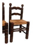 Paire de chaises brutalistes dans le goût de Dudouyt