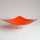 Empty pocket in orange square Murano glass, Italy 1970s.
