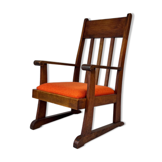 Dutch modernist oak armchair, 1920s