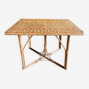 Table basse en rotin bambou