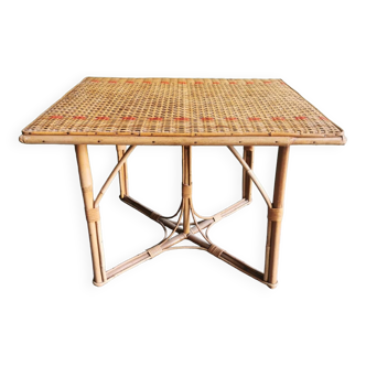 Table basse en rotin bambou