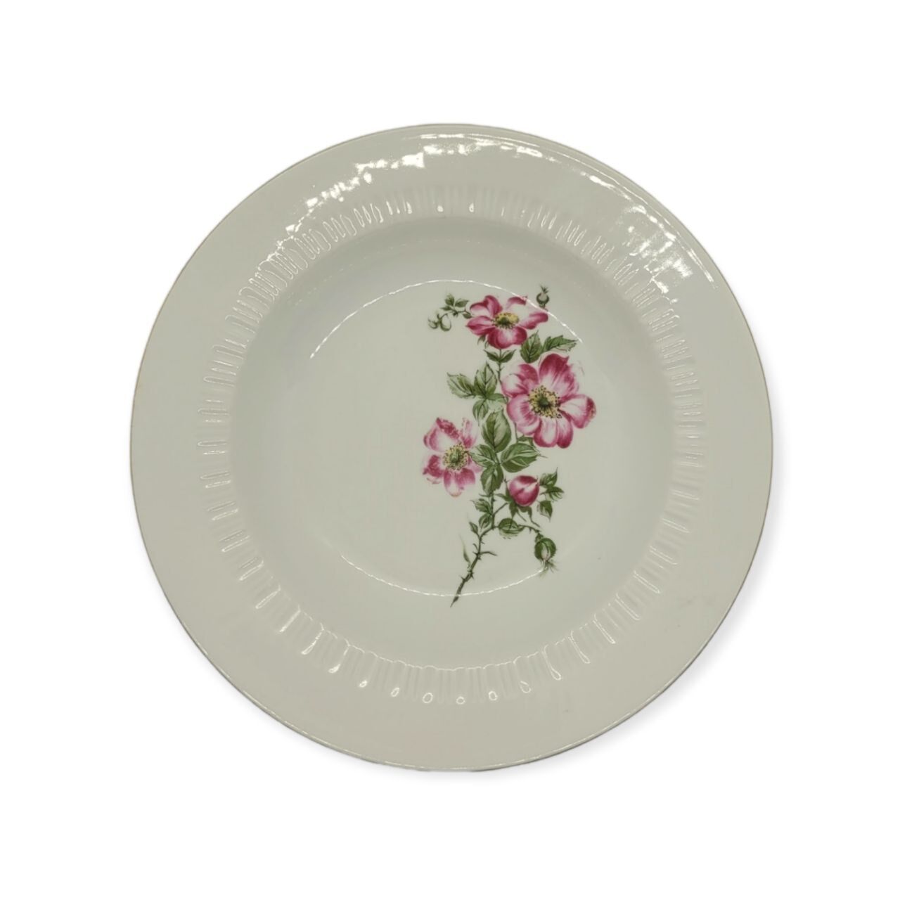 4 vintage Kahla hollow plates pink pattern
