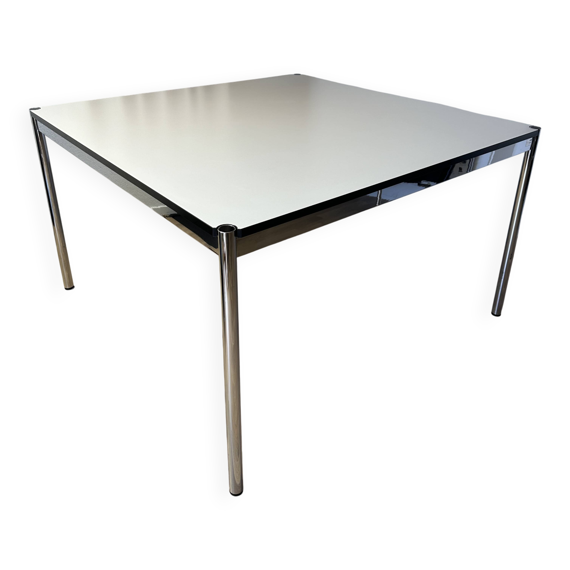 USM Haller table in pearl grey laminate