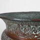 Cache-pot rond ottoman antique en cuivre gravé, vers 1850