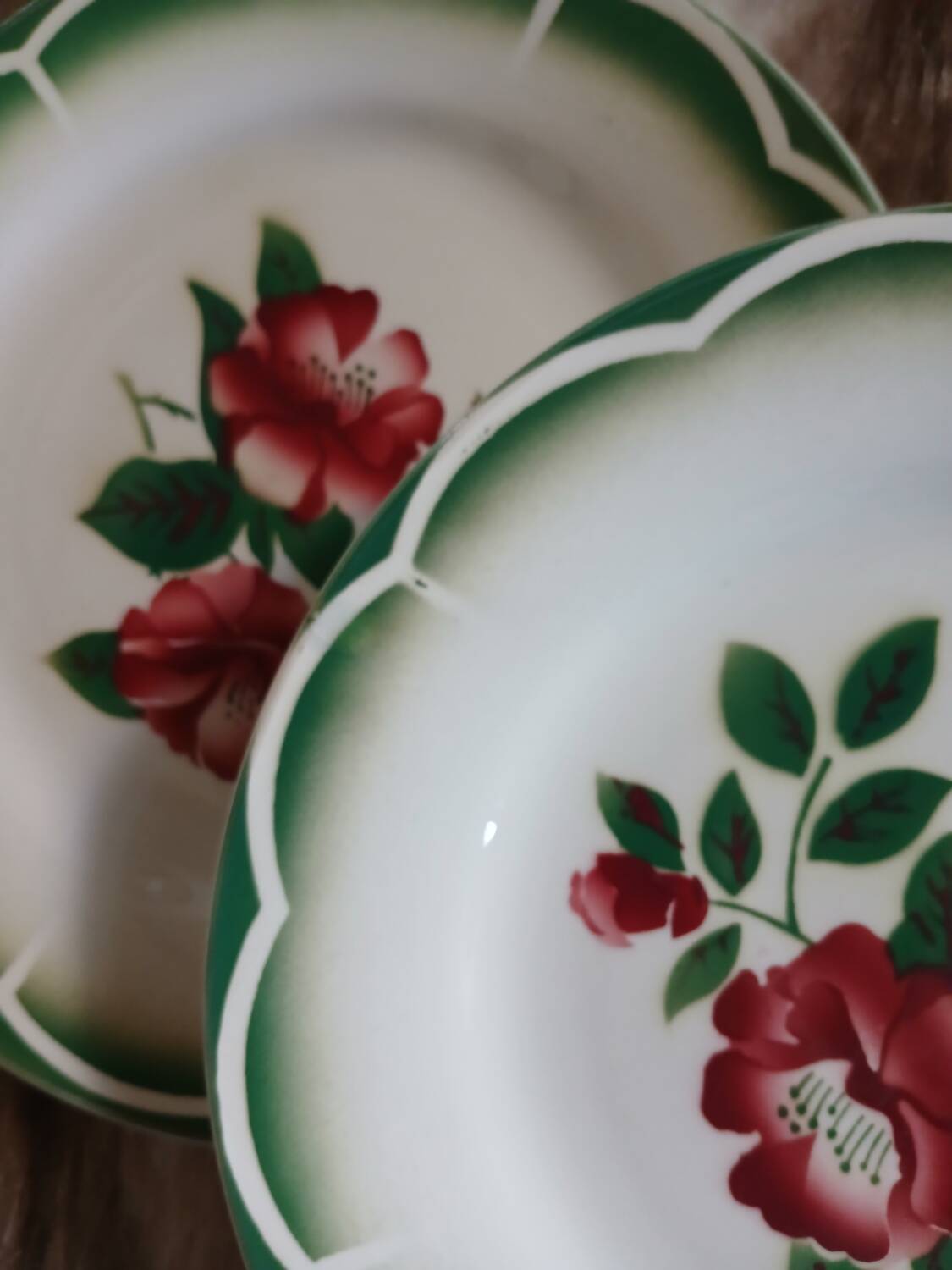 6 antique dessert plates from Digoin and Sarreguemines