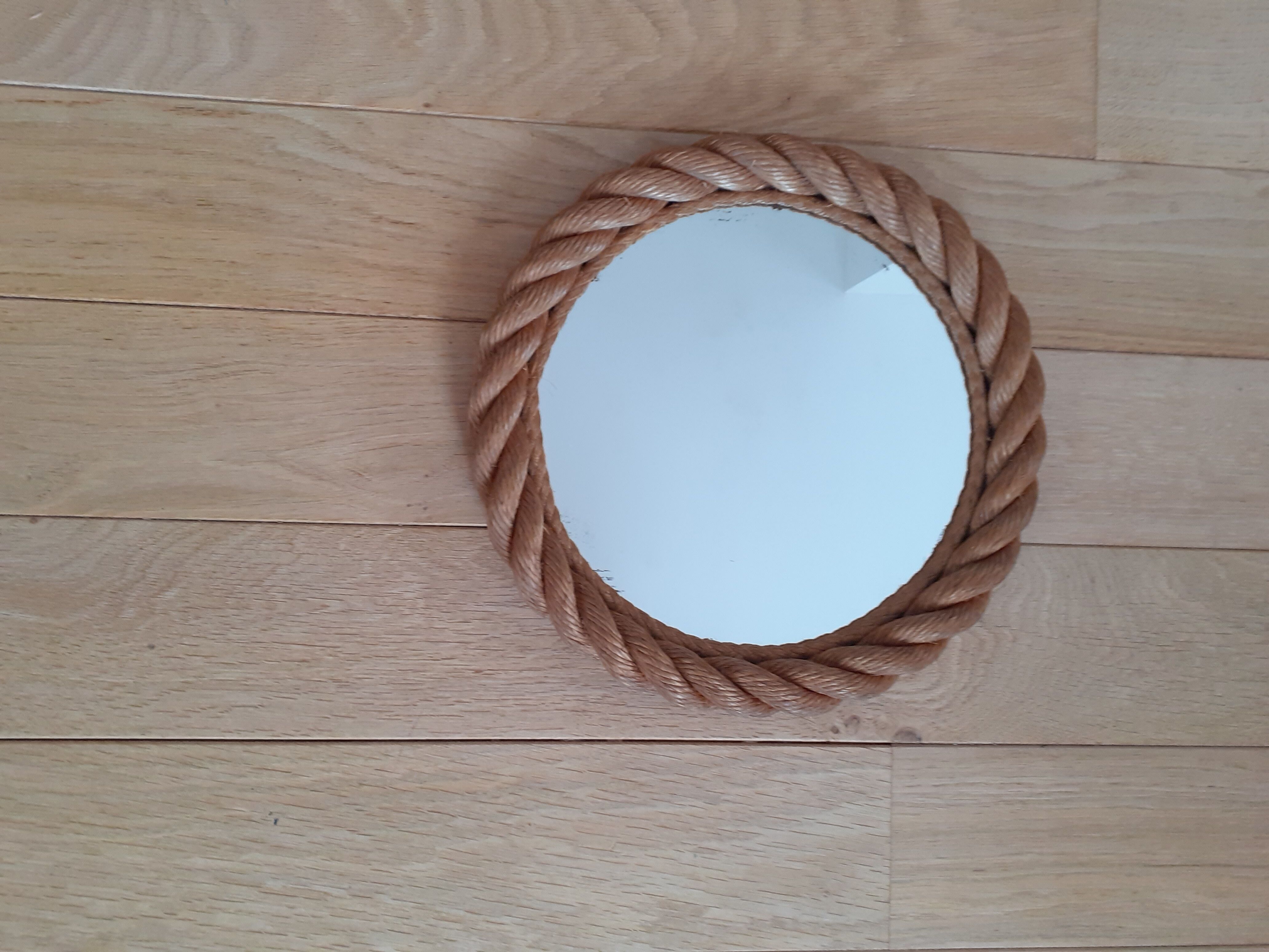 Sisal round mirror