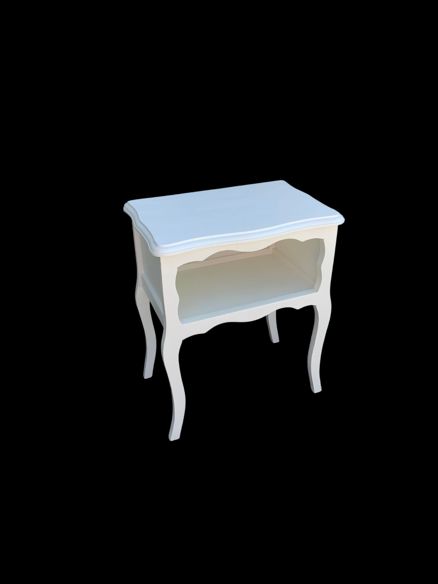 Table d'appoint provinciale française restaurée en blanc