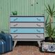 Commode vintage bleu rénovée