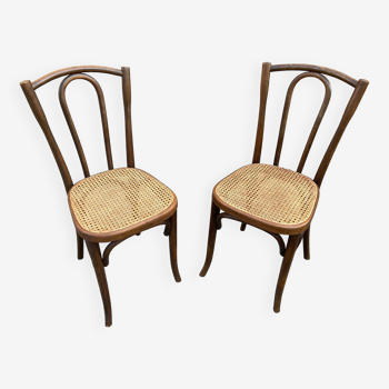 pair of Viennese chairs Bistrot café