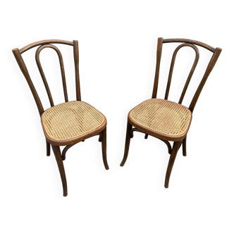 pair of Viennese chairs Bistrot café