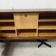 Scandinavian enfilade in veneered wood with iron legs, 20th century.