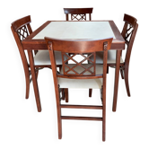 Card table + 4 wooden chairs Solid Kumfort, Louis Rastetter Sons Co