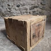 French antique oak safe, lockable rustic chest, circa 1750–1850.