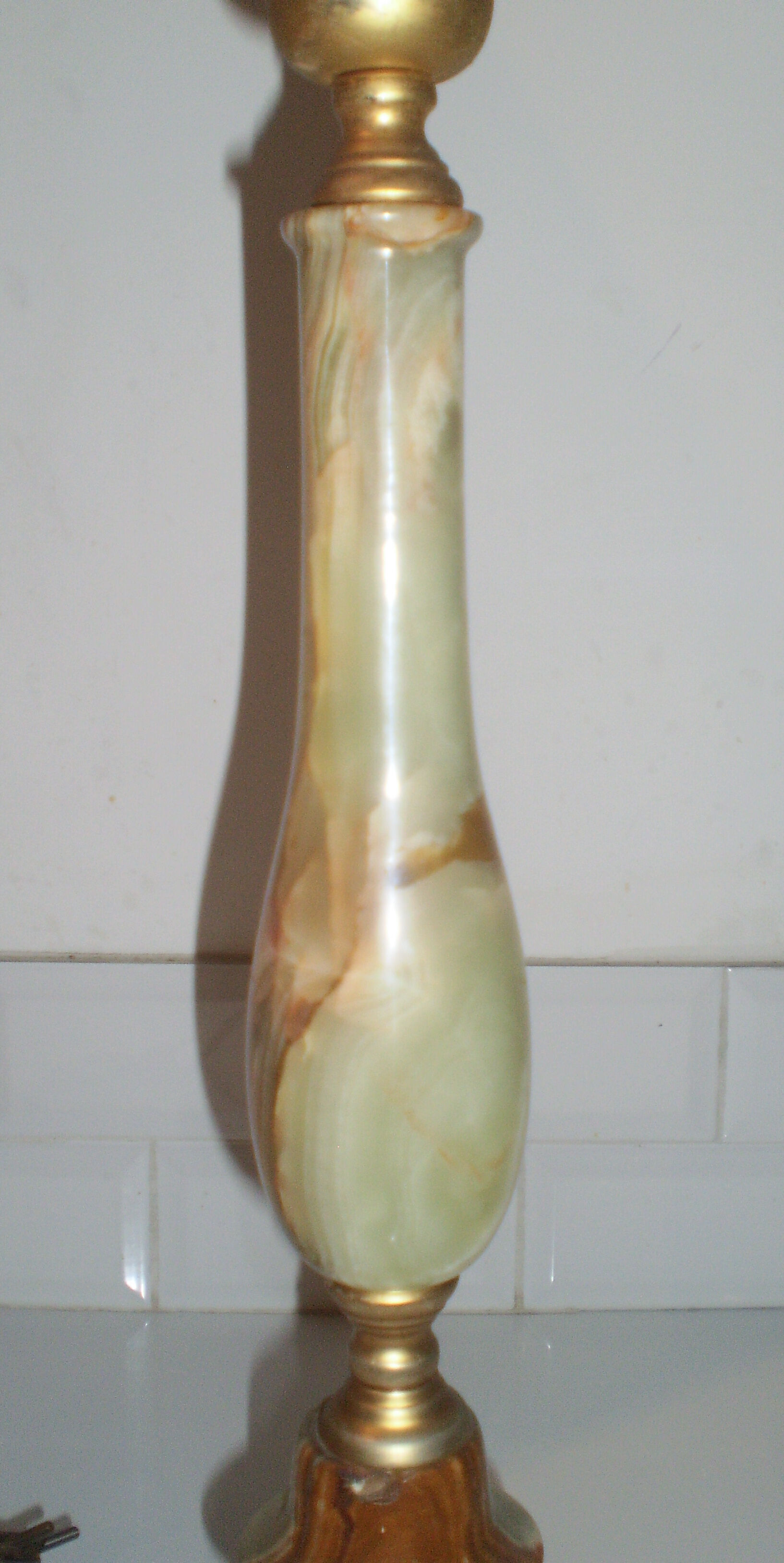 Lamp foot in onyx and laiton