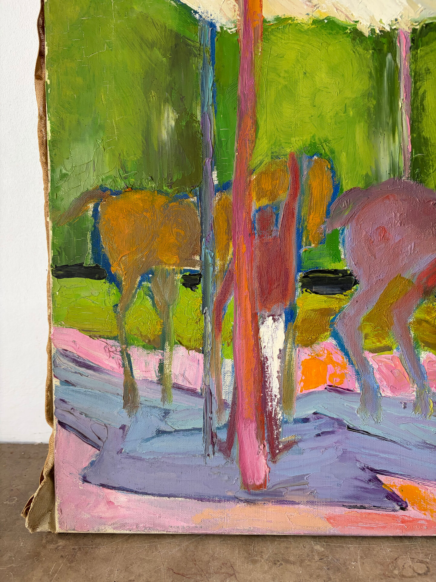 Chevaux dans la forêt, signée Annie Proszynska (1924-2008)