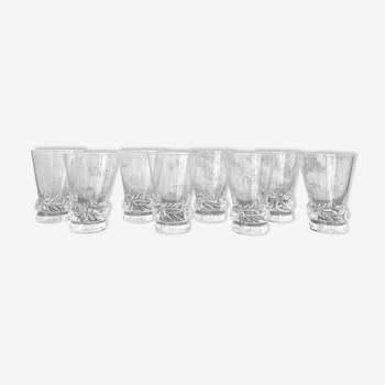 Set of 8 water glasses Daum model Sorcy