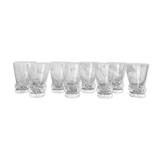 Set of 8 water glasses Daum model Sorcy