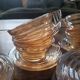 Set of 6 Gondolo cups and saucers in iridescent amber glass – design