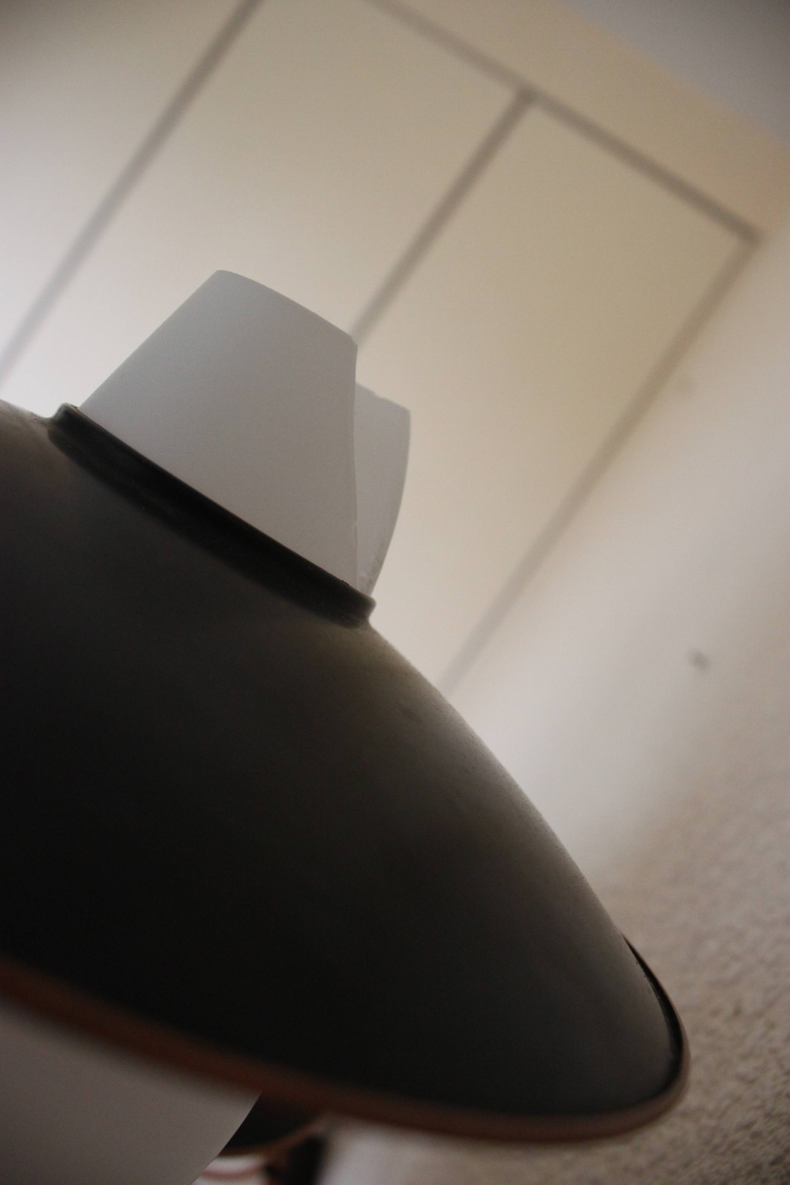 2 wall lamps from the 60s, modernist, copper and opaline