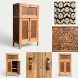 Parisian art deco sideboard in raw oak 1930