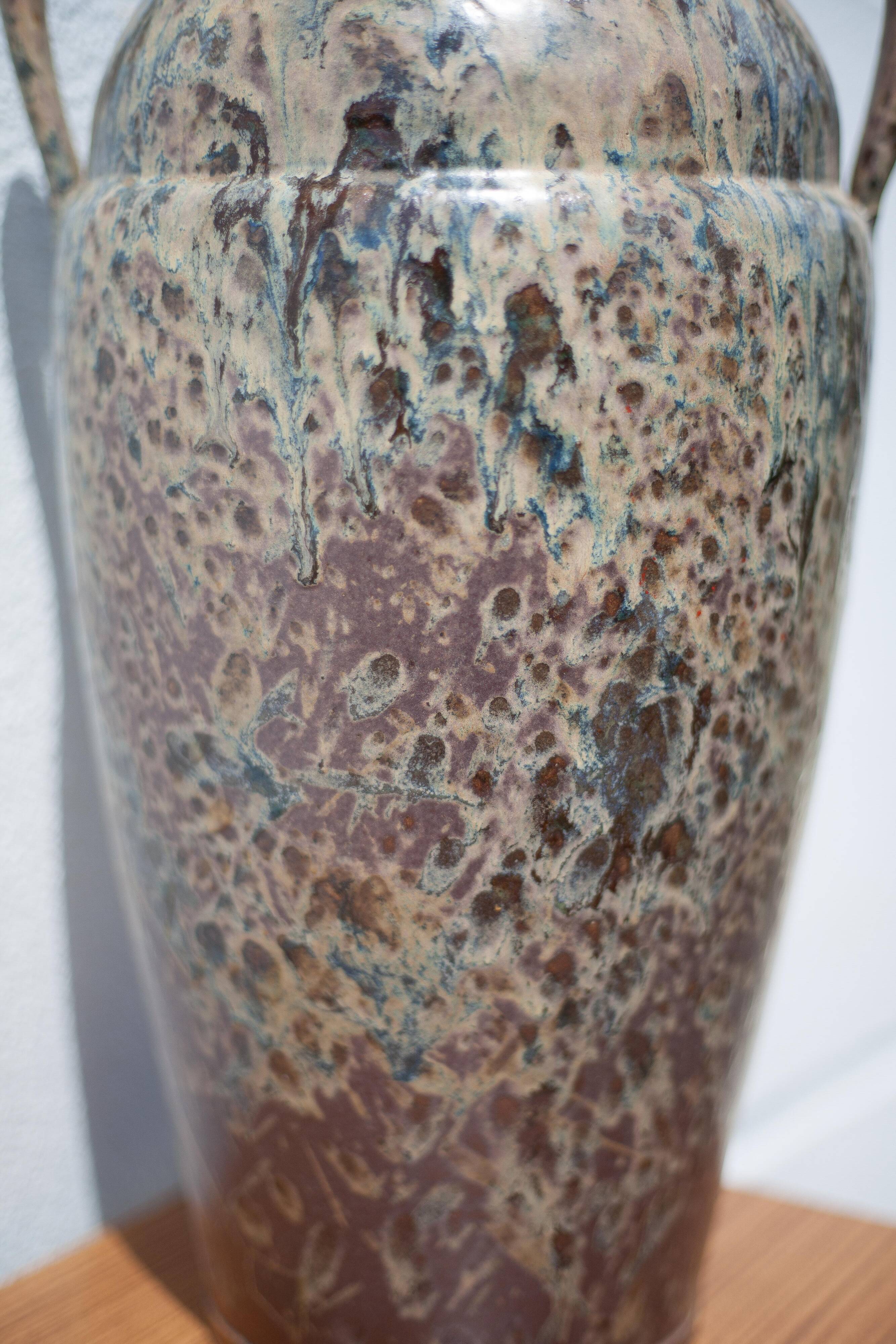 Large vintage lamp stand, lamp foot, ceramic amphora