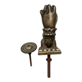 Ancien heurtoir de porte bronze forme main