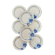 8 assiettes fleurs bleues Badonviller Rosane