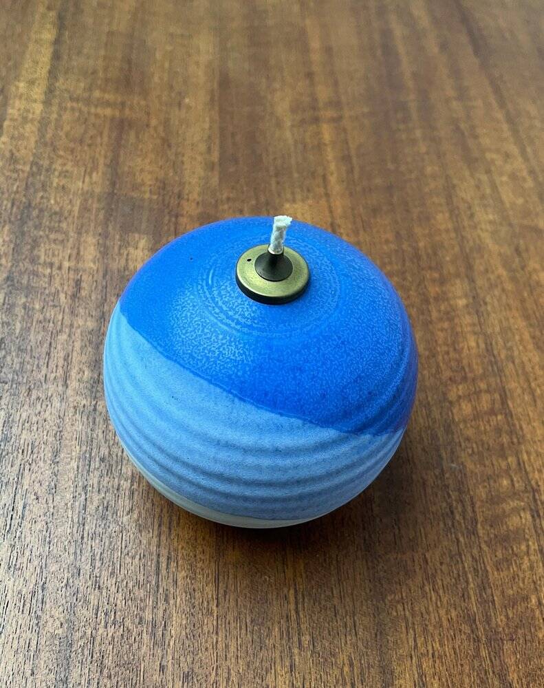 Mid-century studio pottery oil lamp by Karsten Nielsen for KN Keramik, 1960s.