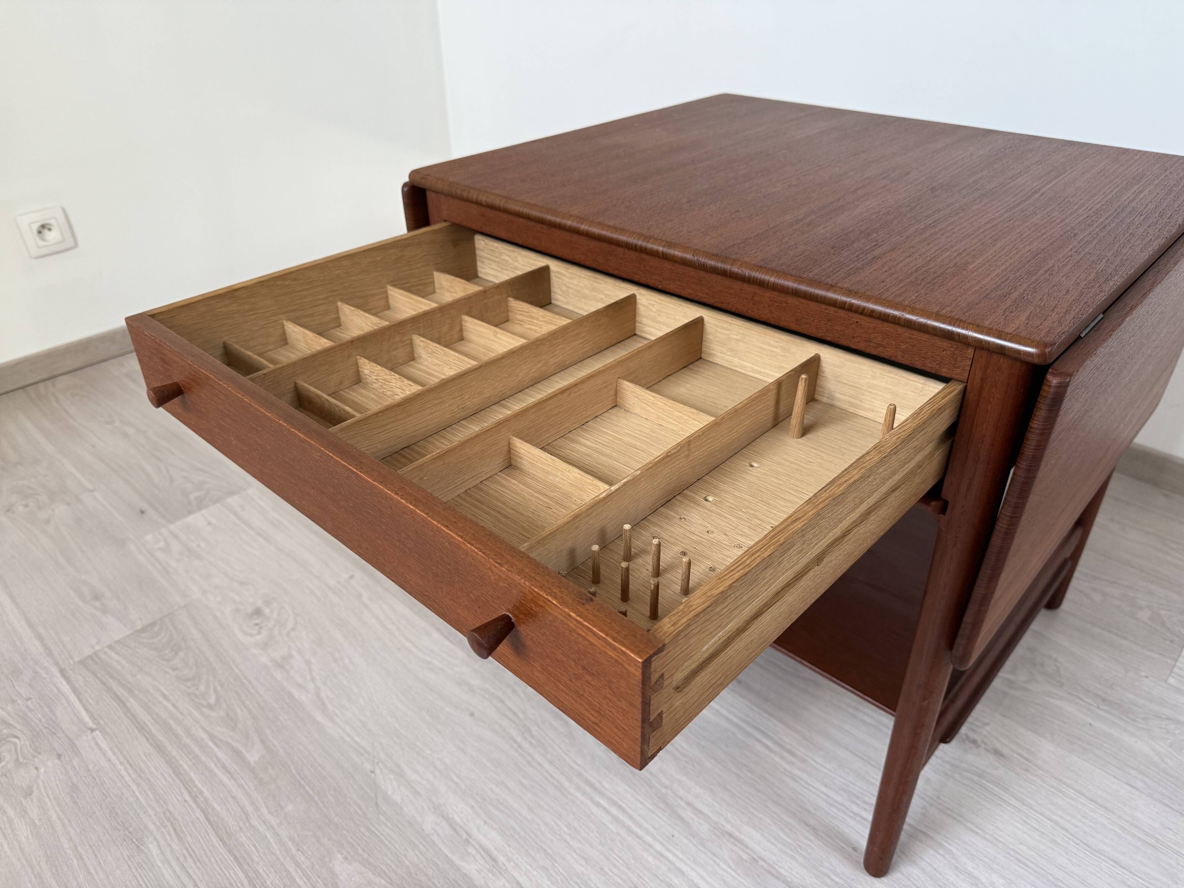 Scandinavian sewing table by Hans Wegner from the 1960s.