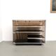 Hi-Fi furniture in smoked plexiglass and aluminium, Eric Maville