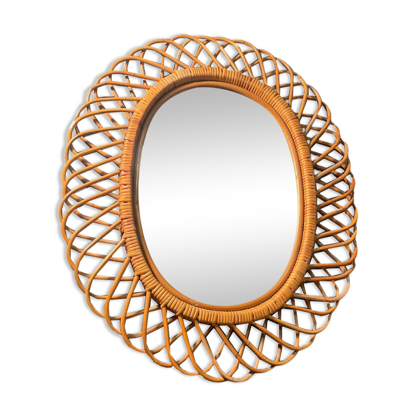 Rattan mirror