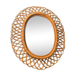 Miroir en rotin