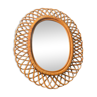 Rattan mirror