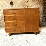 Compass feet chest of drawers