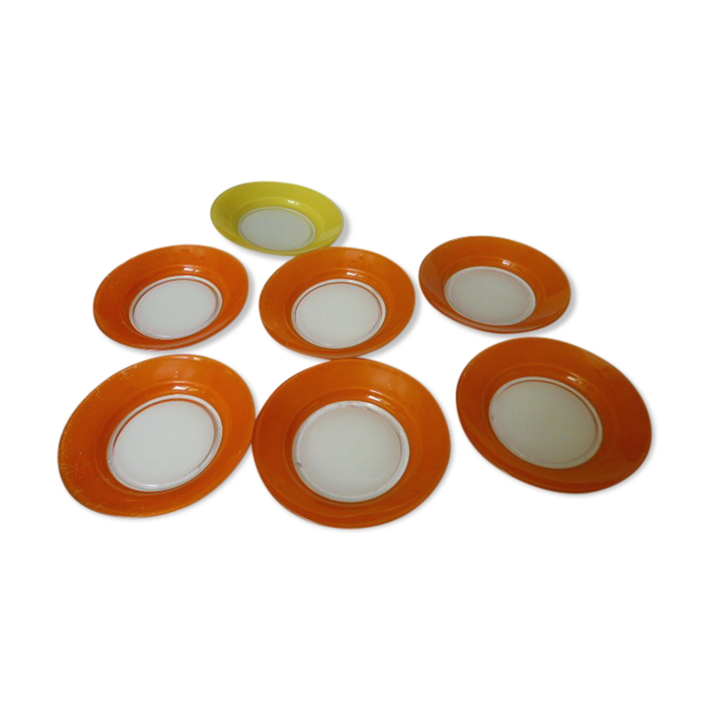 7 assiettes creuses verre Duralex