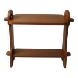 Table d’appoint brutaliste en bois exotique, 50’s.