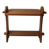 Table d’appoint brutaliste en bois exotique, 50’s.