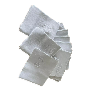 10 serviettes en damassé - lin