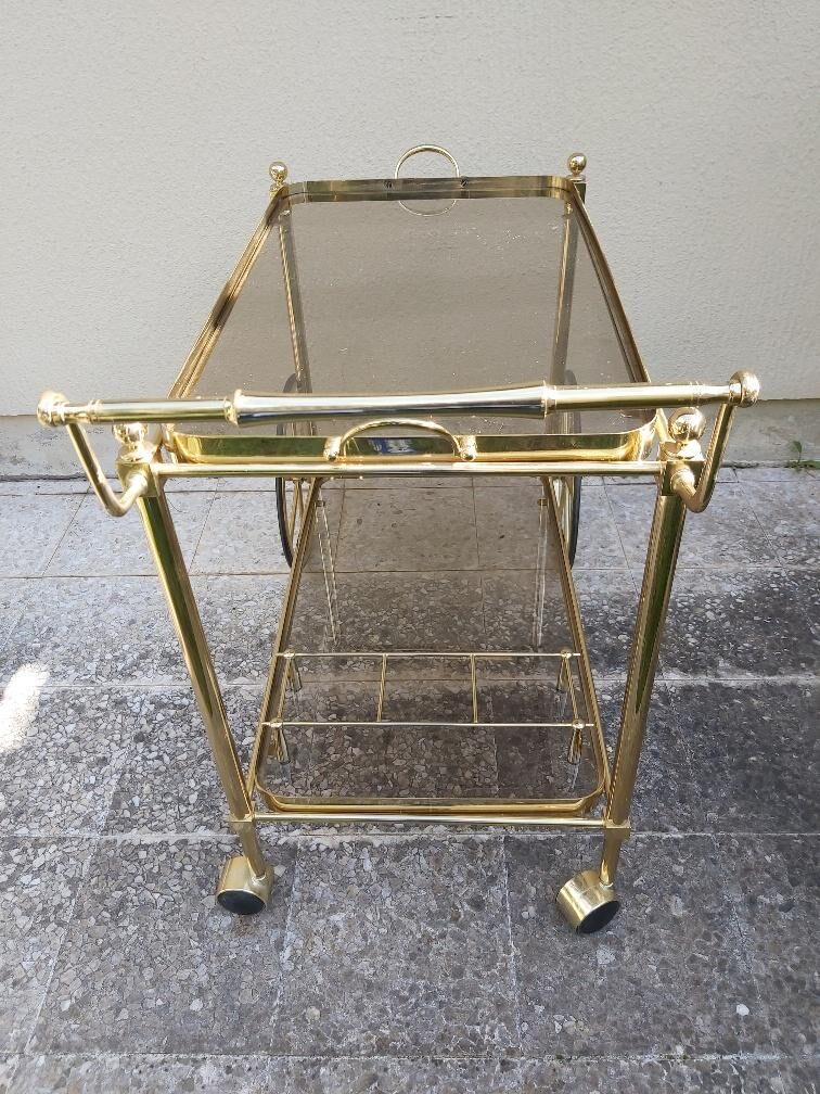 Rolling dessert brass removable tray 70s