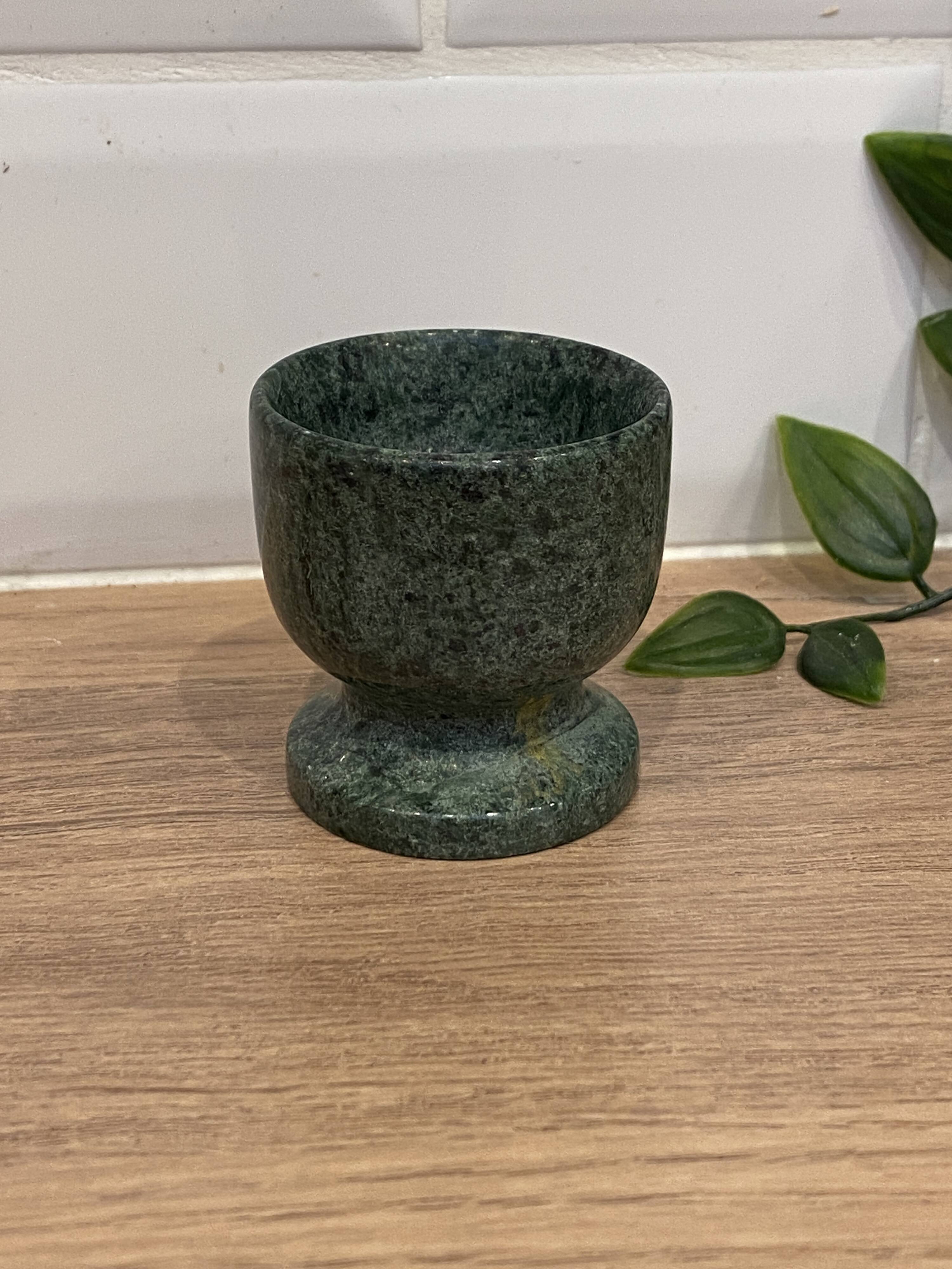 Green marble egg cup