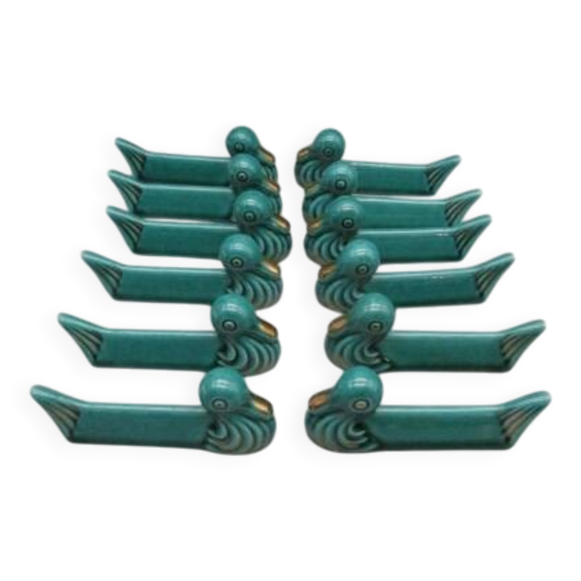 12 vintage 1950/60' ceramic duck knife rests