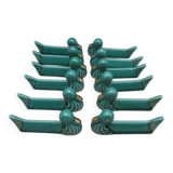 12 porte-couteaux canards vintage 1950/60' en céramique