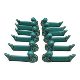 12 porte-couteaux canards vintage 1950/60' en céramique