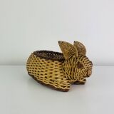 Vintage wicker rabbit basket